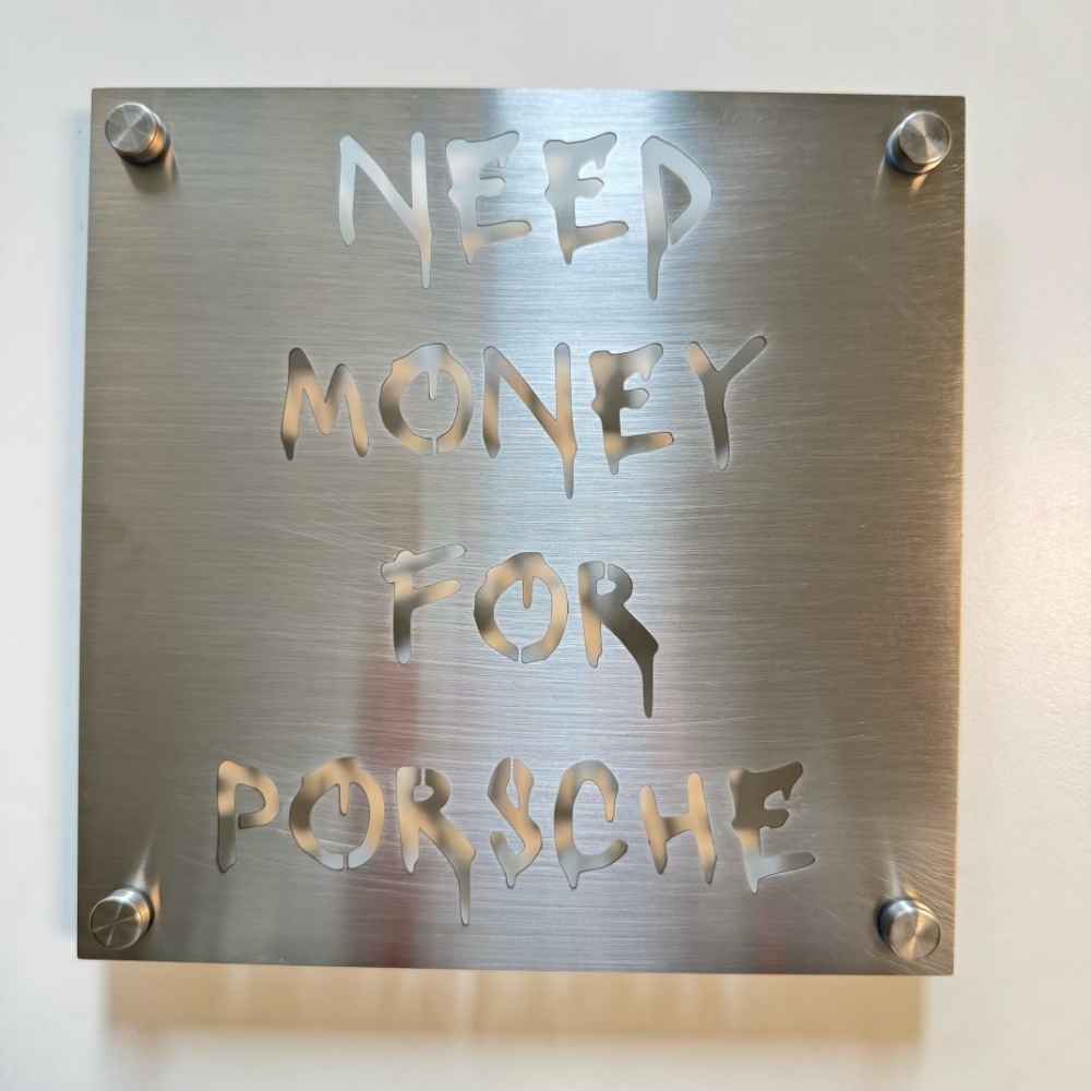 3D Printing Name - Placar de aço inoxidável moderno, personalizado,