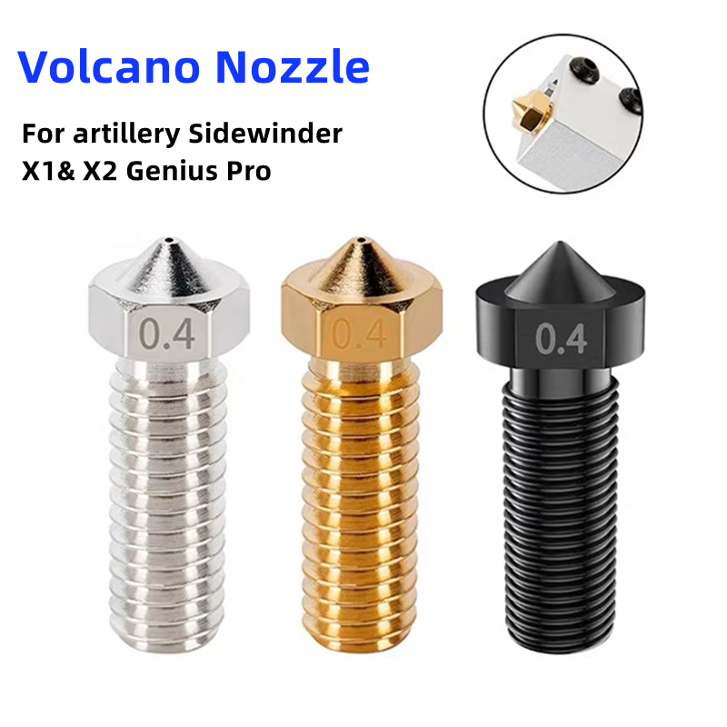 3D Printer Nozzle Brass - Bocal vulcão para artilharia sidewinder x1