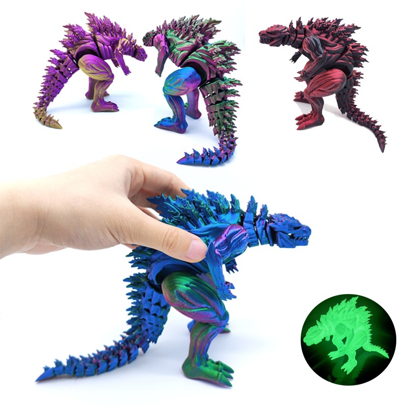 3D Printing Examples - Boneco de Ação Dinossauro Musculoso Impresso