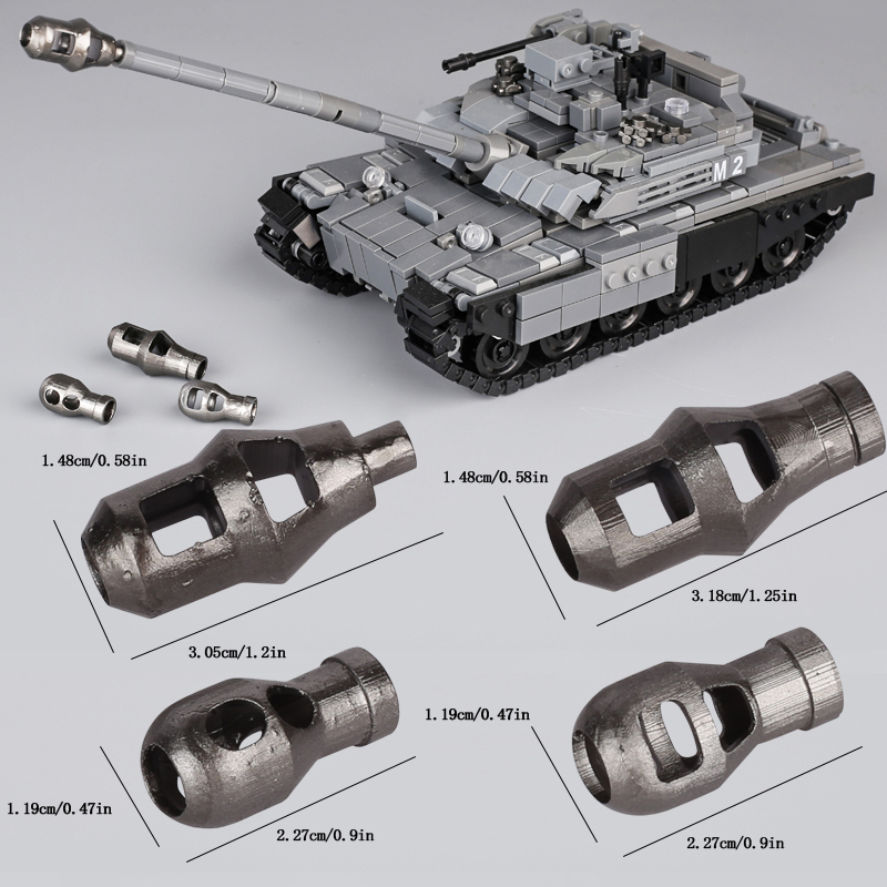 MOC-Tank Muzzle Brake Building - 3D Printing Lego Bricks avaliação e preço