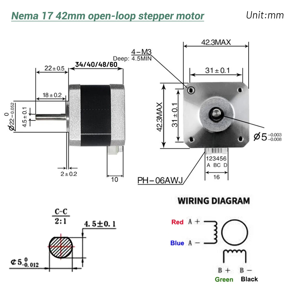 Motor de Passo Nema17 42 com 4 - Stepper Motor avaliação e preço